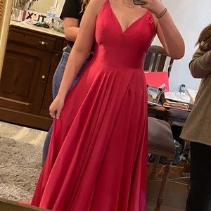 Satin Hot Pink Prom Dress